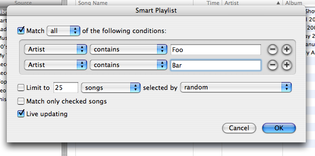 iTunes smart playlist creator