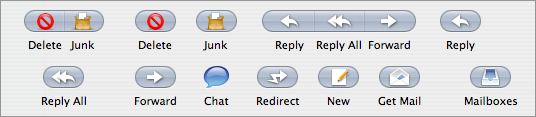 Screen shot of some of Tiger's Mail toolbar icons